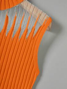 Franclia 女士简约无袖圆领针织上衣，休闲日常穿着