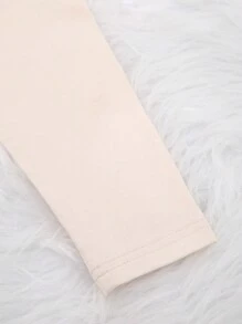 SHEIN 2 pièces/Set Chemise à manches longues avec poche brodée et pantalon long en coton pour bébé garçon. Tenue décontractée et confortable pour la maison. - Nude - Voir 3