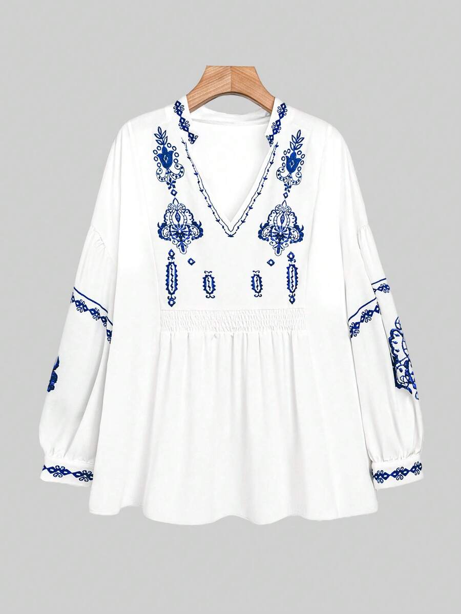 SHEIN LUNE Plus Size Women's Casual Loose Woven Shirt For Winter Fall Cloth For Women