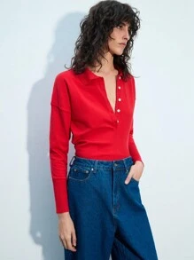 Maija Capa base de otoño/invierno para mujer en rojo oscuro, versátil, urbano y cómodo para Año Nuevo, suéter de manga larga holgado con textura y pliegues sueltos, elegante regalo para mujer en Navidad, Día de San Valentín y festivales