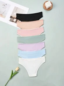 7 Packs Women's Minimalist Comfortable Everyday Casual Panties