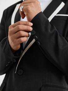 Manfinity Mode Completo da uomo composto da giacca e pantaloni, in 2 pezzi, stile semplice e casual per uso quotidiano
