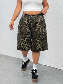 Dripcurv 蓝色大码牛仔短裤街头性感宽松裤 Y2k 对角口袋牛仔七分裤 - 彩色 - 查看 3