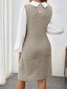 SHEIN Vestido de maternidad de unicolor, de estilo elegante y casual para uso diario