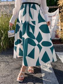 DAZY Women's Casual Geometric Print Skirt