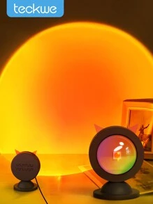 Teckwe Đèn LED rọi hoàng hôn, Đèn chiếu hoàng hôn, Đèn chiếu sáng xung quanh sáng tạo nhỏ để chụp ảnh tự sướng Trang trí nhà & phòng ngủ Quà tặng Giáng sinh cho cửa hàng cà phê, Những vật dụng không thể thiếu cho kỳ nghỉ mùa thu và mùa đông Đồ dùng cắm trại cần thiết cho kỳ nghỉ Phụ kiện kỳ nghỉ, Đồ dùng cắm trại - màu đen - Xem 1