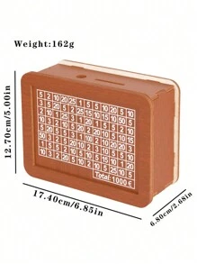 1 件木质储蓄罐,男孩和女孩家庭储蓄计划,可写 DIY 现金数字硬币银行情人节、情人节婚礼、生日节日装饰房间装饰家居装饰节日装饰婚礼装饰家居家居装饰储物盒礼品袋毕业玩具盒数字油画化妆品收纳盒夏季母亲节、父亲节、返校节、毕业季万圣节装饰、返校节、圣诞节储物盒客厅装饰圣诞装饰品 - 棕色 - 查看 9