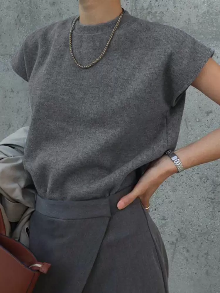 Women's Simple Round Neck Loose Fit T-Shirt, Casual Everyday Wear,Business Casual Women