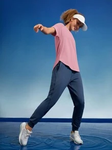 In My Nature Women Letter Print Short Sleeve Casual Crew Neck Outdoor T-Shirt & Camisole Gym Shirts