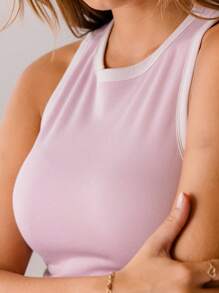 Aralina Dance Edge Jersey Pink Cozy Cropped Lounge Set - Khaki - View 4