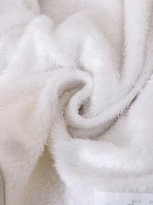 SHEIN 女婴长款蓬松休闲夹克，适合返校、购物等场合，秋冬季