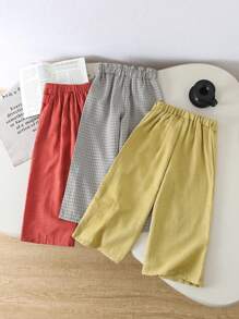 SHEIN Genkimix Kids 年轻女孩休闲宽松日常通勤长裤