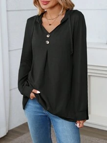 SHEIN LUNE Women's Casual Hooded Long Sleeve Sweatshirt, Hoodies Women, Sweatshirts Fall Cloth For Women