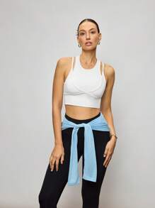 Activina Women's White Color Sleeveless Simple Modifying Casual Sports Top For Pilates & Yoga - White - View 5