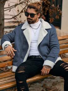 Manfinity Homme Áo khoác dài tay lót nhiệt màu trơn cho nam, Mùa thu & đông, Áo khoác dài tay lót nhiệt màu trơn cho nam, Áo khoác ấm cho nam, Áo khoác nam mùa đông, Áo khoác Gary, Áo khoác lót nhiệt - Màu xanh lam - Xem 6