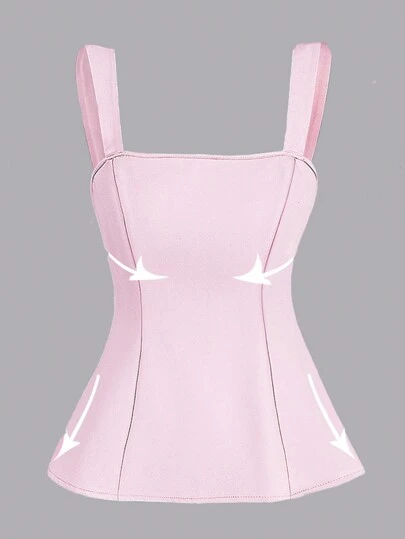 Chiquease Women's Bowknot Decorated Backless Camisole With Cinched Waist, Elegant Design