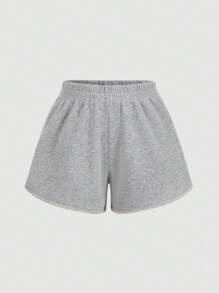 Jouncy Quần short lưng thun in họa tiết ngôi sao năm cánh cho nữ - Xám - Xem 2