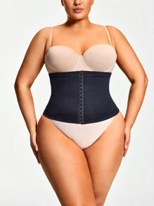 SHAPORA Seamless Waist Trainer With Adjustable Closure Shapewear Body Shaper -Tummy Waist Control - Black - View 3