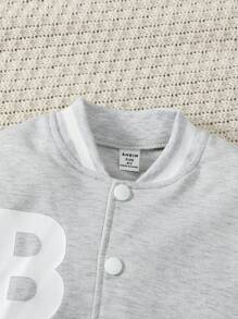 SHEIN Young Girl Simple Fashionable Casual Daily Jacket + Skirt Set - Light Grey - View 5