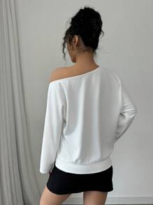 Elenzga بلوزة نسائية بأكمام طويلة فضفاضة وكتف مائل بطبعات زهرية ثلاثية الأبعاد، طراز الشارع، موديل خريفي