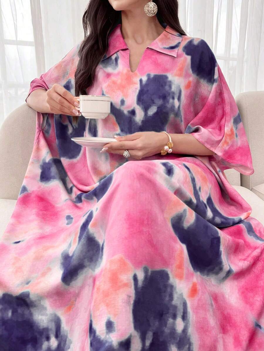 SHEIN Najma 阿拉伯风格简约休闲服饰、日常穿着 - 粉色 - 查看 1