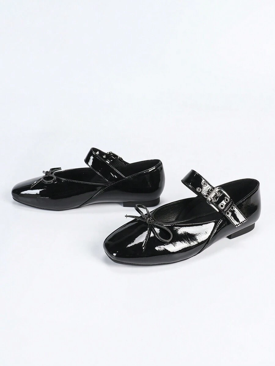 CUCCOO GRLICON Giày bệt phong cách Y2K dành cho nữ, phù hợp với phong cách Punk, Biker, cô gái cá tính, Halloween, Giáng sinh, trang phục dự tiệc - màu đen - Xem 1