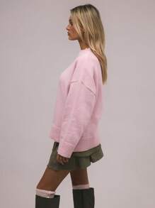 MUSERA Ribbed Knit Crewneck Jumper Spring Y2K 90's Casual Cute Sweet Muse