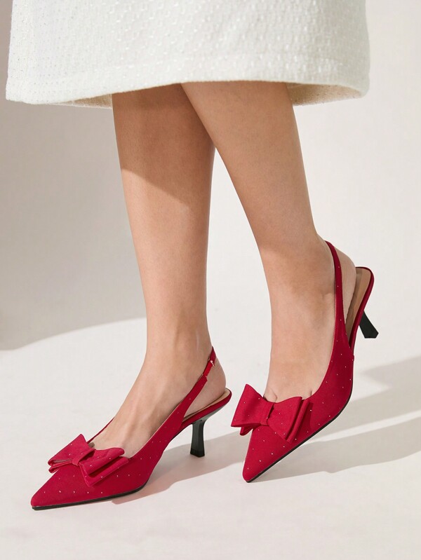 CUCCOO CHICEST Talons hauts de mariage et de fête de femmes confortables et polyvalents décorés de nœuds papillons roses à la mode
