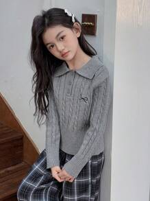 DAZY Tween Girl Tween Girl Turtleneck Sweater For Fall - Grey - View 6