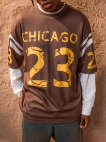 Forever 21 Men's Round Neck Short Sleeve Letter Printed Casual T-Shirt