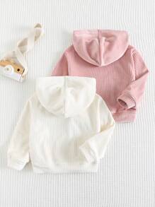 Cozy Pixies 2 件装女婴字母图案针织柔软连帽衫套装