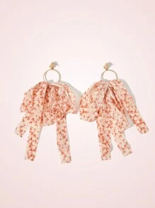 SHEIN MOD 女士简约时尚休闲蝴蝶结装饰日常耳环 - 金黃色 - 查看 1