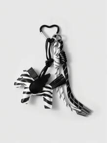 ROMWE Kawaii 1pc Street Style Black & White Zebra Pattern Faux Leather Bag Charm - Multicolor - View 1