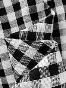 Soleia Plus Size Women Plaid V-Neck Ruffle Hem Double Layer Shirt Dress, Casual Holiday Outfit For Autumn/Winter & Valentine's Day