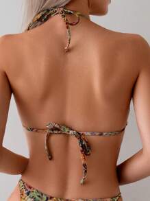 Swim Vcay 女士性感豹纹比基尼套装，适合夏季海滩