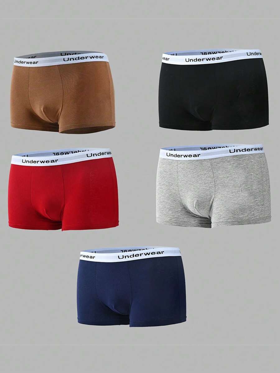 Quần lót boxer thường ngày có cạp chun họa tiết chữ cho bé trai tuổi mới lớn - Nhiều màu - Xem 1
