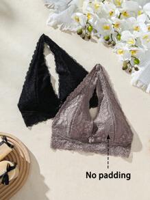 女士halter頸細肩帶無鋼圈胸罩內衣 - 彩色 - 查看 6