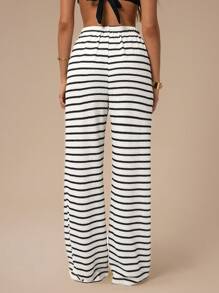 Forever 21 Damen Lässig hose mit Vorderbindung und Streifen, minimalistischer Lässig-Stil, für den Alltagsgebrauch