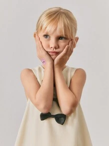 Maija Kids Maija Kids 年轻女孩拼色蝴蝶结休闲连衣裙