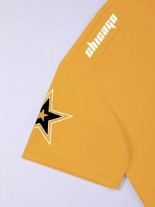 Manfinity Sporsity Maglietta a maniche corte con stampa digitale oversize per uomo