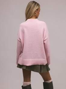 MUSERA Ribbed Knit Crewneck Jumper Spring Y2K 90's Casual Cute Sweet Muse