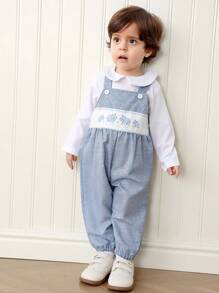 Souflis Souflis Baby Boy Rhinoceros Print Suspender Pants & White Shirt Gentleman Outfit,Cute Summer Matching Family Set For Daily Outings,Party & Photography Events - Multicolor - View 8