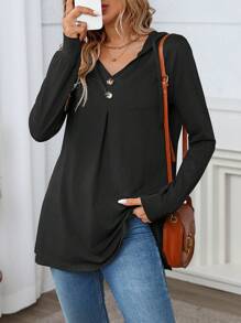 SHEIN LUNE Women's Casual Hooded Long Sleeve Sweatshirt, Hoodies Women, Sweatshirts Fall Cloth For Women