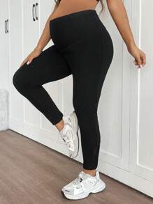 SHEIN Adjustable Waist Maternity Leggings