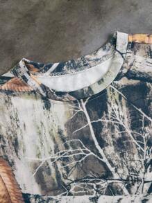 Women's Casual Sports Street-Style Camouflage Tree Branch Print Long Sleeve 2 Pieces Set, Autumn/Winter - Multicolor - View 3