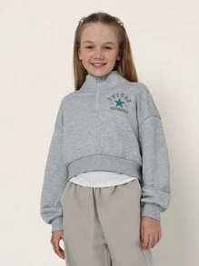 SUMWON 未来巨星半拉链套头运动衫冬季休闲长袖运动学院风健身青年上衣