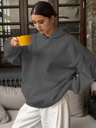 DAZY Damen lässiger mit Kapuze, thermisch gefütterte, locker sitzende Sweatshirt Hoodie