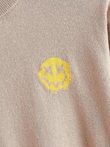 Manfinity Homme Men's Graphic Detail Round Neck Long Sleeve Casual Top, Daily Wear, For Fall Winter - Khaki - View 3