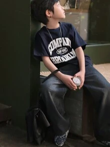 DAZY Tween Boy Fall T-Shirt,Back To School Clothes - Navy Blue - View 2