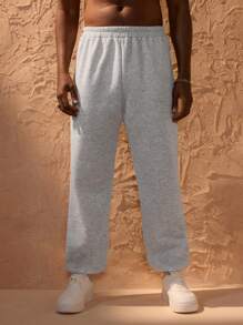 Forever 21 Herren Thermounterfutterte Sweathose, dicke warme thermale graue Hose für Herbst & Winter